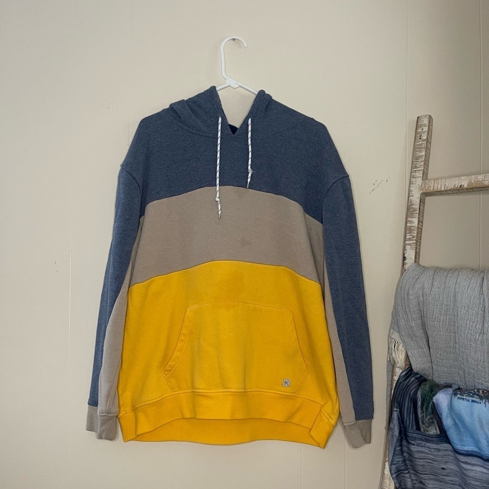 Blue, Gray, & Yellow Pocket Sweatshirt | Depart West | XL